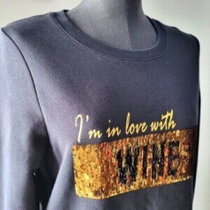 Alison Sheri Organic Cotton Sequined Sweatshirt Size Small